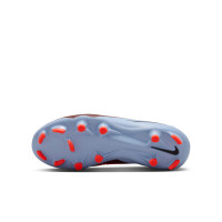 Nike Phantom 6 Low Academy Grass/Artificial Grass Football Boots (MG) Kids Light Blue Bright Red Black