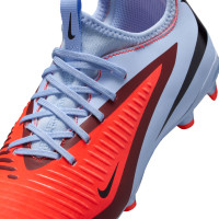 Nike Phantom 6 Low Academy Grass/Artificial Grass Football Boots (MG) Kids Light Blue Bright Red Black