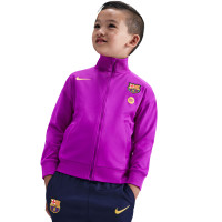 Nike FC Barcelona Strike Trainingspak Full-Zip 2025-2026 Kleuters Felpaars Donkerblauw Goud