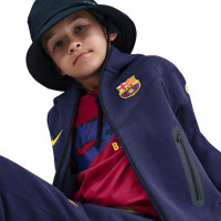 Nike FC Barcelona Tech Fleece Trainingspak Full-Zip 2025-2026 Kids Donkerpaars Goud