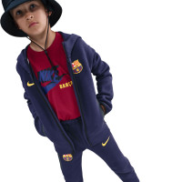 Nike FC Barcelona Tech Fleece Trainingspak Full-Zip 2025-2026 Kids Donkerpaars Goud