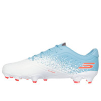 Skechers Razor 1.5 Academy Gras Voetbalschoenen (FG) Wit Blauw Oranje
