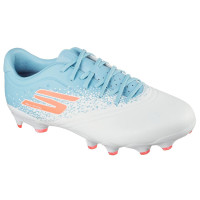 Skechers Razor 1.5 Academy Gras Voetbalschoenen (FG) Wit Blauw Oranje