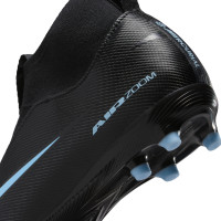 Nike Zoom Mercurial Superfly 10 Academy Grass/Artificial Grass Football Boots (MG) Kids Black Light Blue