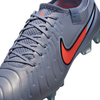 Nike Tiempo Legend 10 Elite IJzeren-Nop Voetbalschoenen (SG) Anti-Clog Lichtblauw Felrood Zwart