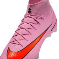Nike Zoom Mercurial Superfly 10 Academy Gras / Kunstgras Voetbalschoenen (MG) Roze Felrood Lichtblauw