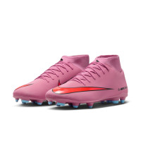 Nike Mercurial Superfly 10 Club Gras / Kunstgras Voetbalschoenen (MG) Roze Felrood Lichtblauw