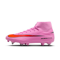 Nike Zoom Mercurial Superfly 10 Academy Iron Nop Football Boots (SG) Anti-Clog Pink Bright Red Light Blue