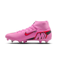 Nike Zoom Mercurial Superfly 10 Academy Iron Nop Football Boots (SG) Anti-Clog Pink Bright Red Light Blue