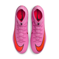 Nike Zoom Mercurial Superfly 10 Academy Iron Nop Football Boots (SG) Anti-Clog Pink Bright Red Light Blue