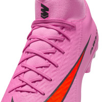Nike Zoom Mercurial Superfly 10 Academy Iron Nop Football Boots (SG) Anti-Clog Pink Bright Red Light Blue