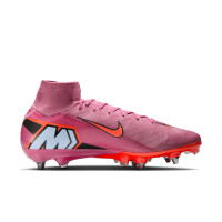 Nike Zoom Mercurial Superfly 10 Elite Iron Nop Football Boots (SG) Pink Bright Red Light Blue