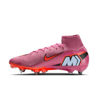 Nike Zoom Mercurial Superfly 10 Elite Iron Nop Football Boots (SG) Pink Bright Red Light Blue