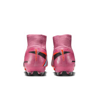 Nike Zoom Mercurial Superfly 10 Elite Iron Nop Football Boots (SG) Pink Bright Red Light Blue