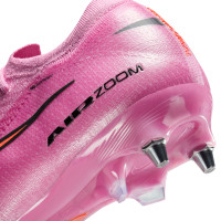 Nike Zoom Mercurial Vapor 16 Elite IJzeren-Nop Voetbalschoenen (SG) Roze Felrood Lichtblauw