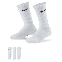 Nike Everyday Cushioned Crew Sportsokken 3-Pack Kids Wit Zwart