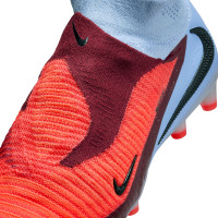 Nike Phantom 6 High Elite Kunstgras Voetbalschoenen (AG) Lichtblauw Felrood Zwart