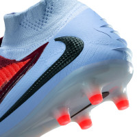 Nike Phantom 6 High Elite Kunstgras Voetbalschoenen (AG) Lichtblauw Felrood Zwart