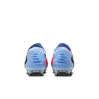Nike Phantom 6 Low Elite IJzeren-Nop Voetbalschoenen (SG) Lichtblauw Felrood Zwart