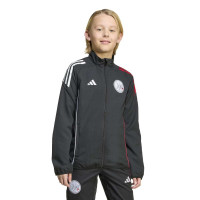 adidas Ajax Presentation Training Jacket 2025-2026 Kids Black White Red