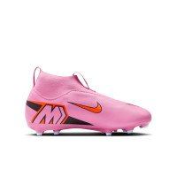 Nike Zoom Mercurial Superfly 10 Academy Gras / Kunstgras Voetbalschoenen (MG) Kids Roze Felrood Lichtblauw