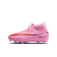 Nike Zoom Mercurial Superfly 10 Academy Gras / Kunstgras Voetbalschoenen (MG) Kids Roze Felrood Lichtblauw