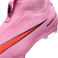 Nike Zoom Mercurial Superfly 10 Academy Gras / Kunstgras Voetbalschoenen (MG) Kids Roze Felrood Lichtblauw
