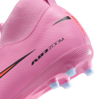 Nike Zoom Mercurial Superfly 10 Academy Gras / Kunstgras Voetbalschoenen (MG) Kids Roze Felrood Lichtblauw