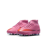 Nike Mercurial Superfly 10 Club Grass/Artificial Grass Football Boots (MG) Kids Pink Bright Red Light Blue
