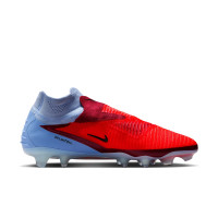 Nike Phantom 6 High Elite Gras Voetbalschoenen (FG) Lichtblauw Felrood Zwart