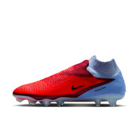 Nike Phantom 6 High Elite Gras Voetbalschoenen (FG) Lichtblauw Felrood Zwart