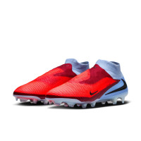 Nike Phantom 6 High Elite Grass Football Boots (FG) Light Blue Bright Red Black