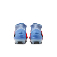 Nike Phantom 6 High Elite Gras Voetbalschoenen (FG) Lichtblauw Felrood Zwart