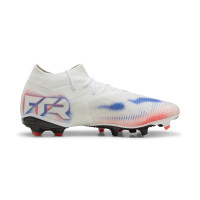 PUMA Future 8 Match Grass/Artificial Grass Football Boots (MG) White Bright Red Blue