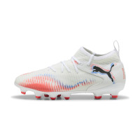 PUMA Future 8 Match Grass/Artificial Grass Football Boots (MG) Kids White Bright Red Blue