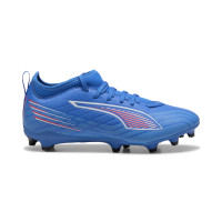 PUMA Ultra 6 Match Gazon Naturel Artificiel Chaussures de Foot (MG) Enfants Bleu Blanc Rouge Vif