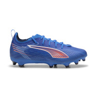 PUMA Ultra 6 Pro Grass/Artificial Grass Football Boots (MG) Kids Blue White Bright Red