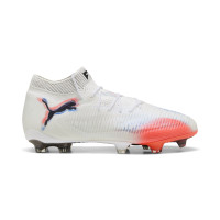 PUMA Future 8 Ultimate Gras Voetbalschoenen (FG) Wit Felrood Blauw