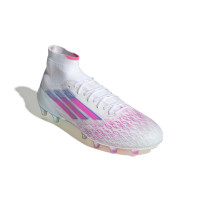 adidas F50 Sparkfusion Elite Grass/Artificial Grass Football Boots (MG) Women's White Pink Blue