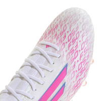 adidas F50 Sparkfusion Elite Grass/Artificial Grass Football Boots (MG) Women's White Pink Blue