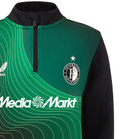 Castore Feyenoord Pre-Match Trainingspak 1/4-Zip 2024-2025 Kids Groen Zwart Wit