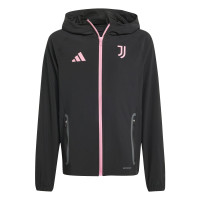 adidas Juventus Vis Tech Tracksuit Full-Zip Kids Black Pink