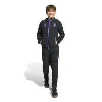 adidas Manchester United Vis Tech Tracksuit Full-Zip Kids Black Purple