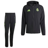 adidas Real Madrid Vis Tech Tracksuit Full-Zip Black Light Green