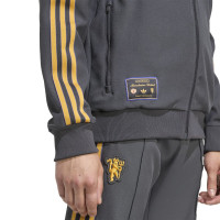 adidas Manchester United Terrace Icons Trainingspak Full-Zip Donkergrijs Goud