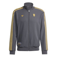adidas Manchester United Terrace Icons Trainingspak Full-Zip Donkergrijs Goud