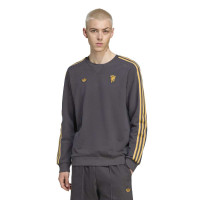 adidas Manchester United Terrace Icons Crew Trainingspak Donkergrijs Goud