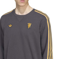 adidas Manchester United Terrace Icons Crew Trainingspak Donkergrijs Goud