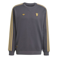 adidas Manchester United Terrace Icons Crew Trainingspak Donkergrijs Goud