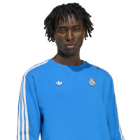 adidas Real Madrid Terrace Icons Crew Sweater Blue White